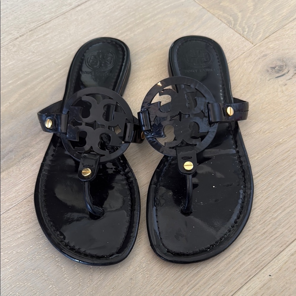 Tory Burch Miller Sandals Black Patent